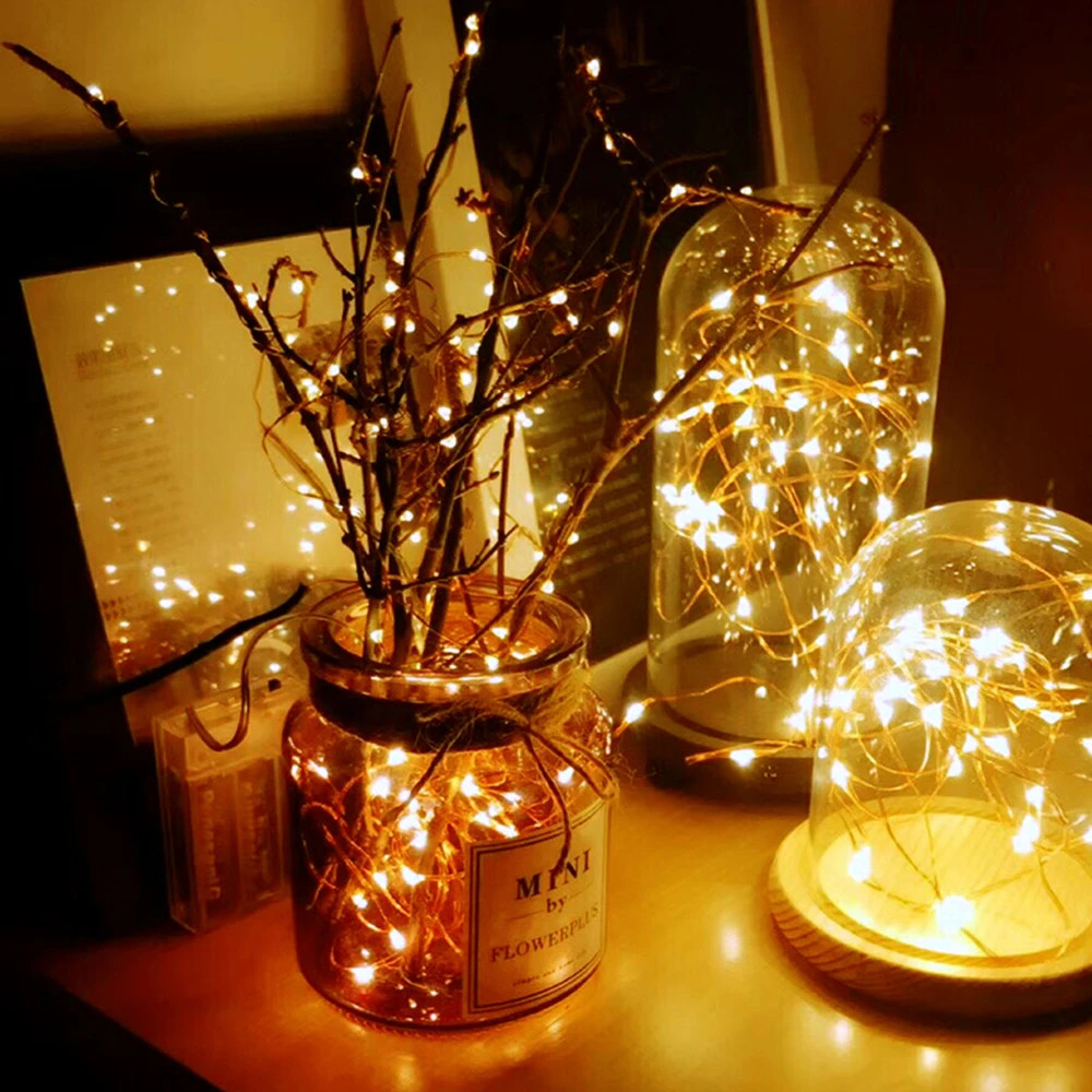 FS-LED String Lights Battery Powered String Light Warm White copper Silver Wire Lights for Trees Wedding Parties Jar Bedroom FS-LED String Lights Battery Powered String Light Warm White copper Silver Wire Lights for Trees Wedding Parties Jar Bedroom