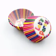 100 шт./лот давайте вечерние кекс лайнеры Еда Класс Бумага чашки торт чашки выпечки сдобы Кухня кекс случаи торт