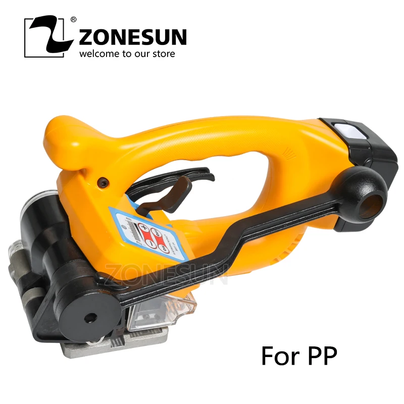 Koop ZONESUN PP strapper Power omsnoeringsmachine Elektrische Plastic Strapping machine power strapping tool voor bouwmateriaal