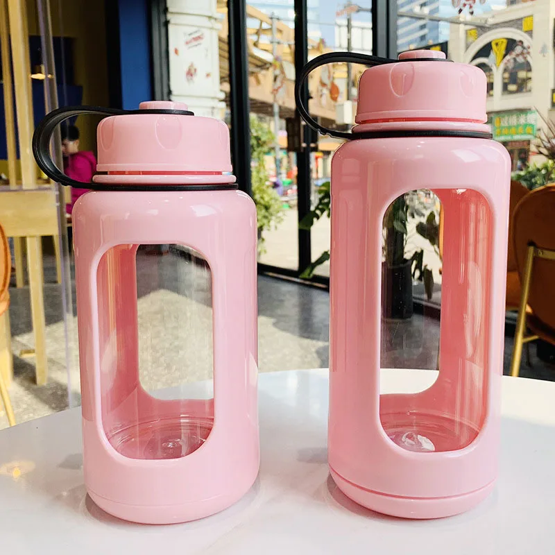 

680ml/880ml Glass Water Bottle for Training Camping Running Outdoor Gym Sports Fitness BPA Free Handle Portable My Water Bottles