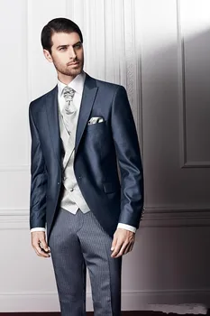 

Custom Made Groom Tuxedo One Button Groomsmen Peak Lapel Wedding/Dinner Suits Best Man Bridegroom (Jacket+Pants+Tie+Vest)B382
