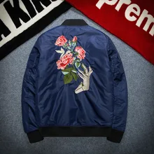 Мужская мода осень и зима популярная Униформа с вышивкой хлопок утолщение пальто пилот куртка