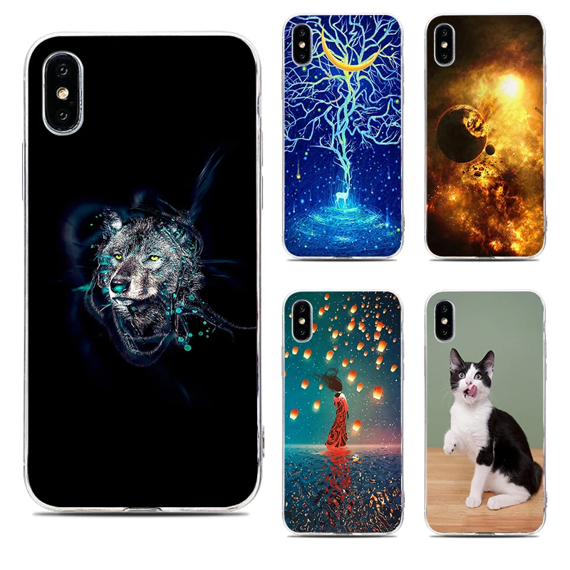 

Black Pattern of TPU Silicone Gel Soft Phone Case Cover for Vodafone E8 V8 N8 N9 C9 X9 V10 N10 Prime6/7 600 610 620 630 710