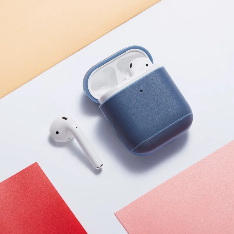 Роскошный бизнес чехол для наушников для Apple Airpods 2 ремешок из искусственной кожи Bluetooth наушники Air Pods чехол AirPod аксессуары