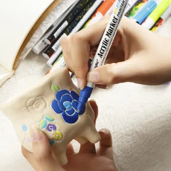 

0.5mm Acrylic Paint Marker pen Detailed Marking Color Paint Pens for Ceramic Rock Glass Porcelain Mug Wood Fabric Canvas