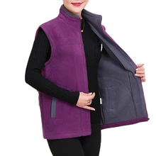 Autumn Winter Vest Middle-Aged Women Plus Size Warm Fleece Vest
