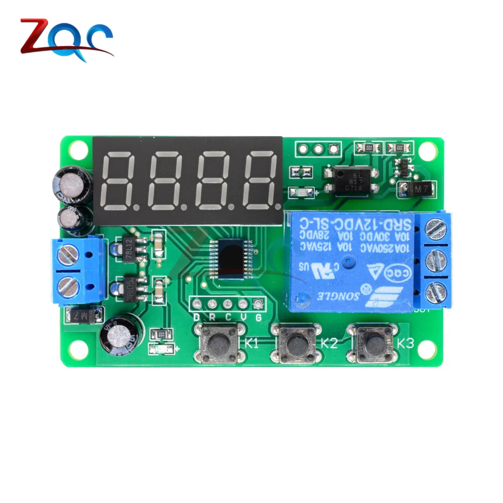 DC 12 В светодиодный цифровой домашней автоматизации реле задержки Триггера времени цепи таймер управления цикл регулируемый переключатель реле