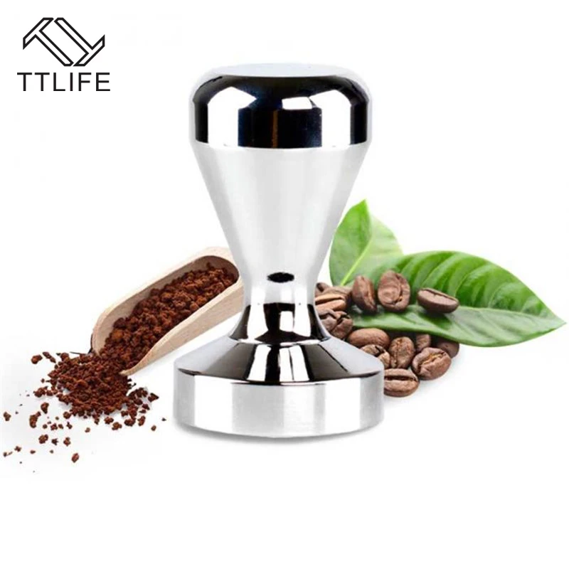 

TTLIFE 1pc Stainless Steel 51mm Coffee Tamper Machine Handle Press Flat Base Barista Tools Cafe Accessaries Coffeeware