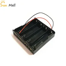 4x18650 Caixa de Armazenamento Da Bateria de Plástico preto Caso 4 Slot Forma DIY Baterias Clipe Titular Container Com Chumbo Fio pin em paralelo