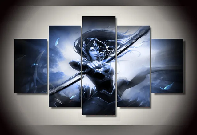 Unframed Отпечатано mirana DOTA 5 шт. картина стены Книги по искусству декор комнаты печати