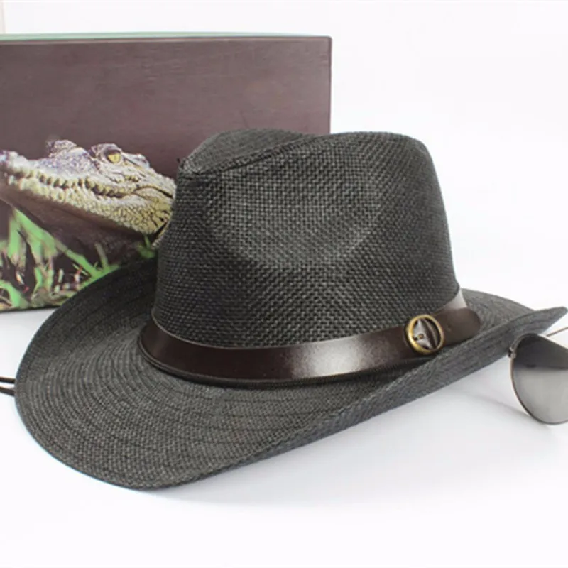 Летняя мода новая широкая Кепка унисекс защита размер соломенная шляпа от солнца с одним козырьком УФ ковбой для мужчин и женщин Трилби