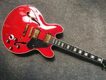 

Semi hollow Body Jazz Electric Guitar,Archtop Guitar Transparent red Color,Maple texture,Golden hardware,free shipping!