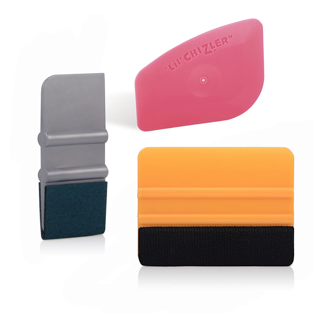

FOSHIO 3pcs Vinyl Wrapping Carbon Film Plastic Squeegee Winter Car Ice Scraper Cleaning Tool Auto Wrap Set Window Tint Tool Kit
