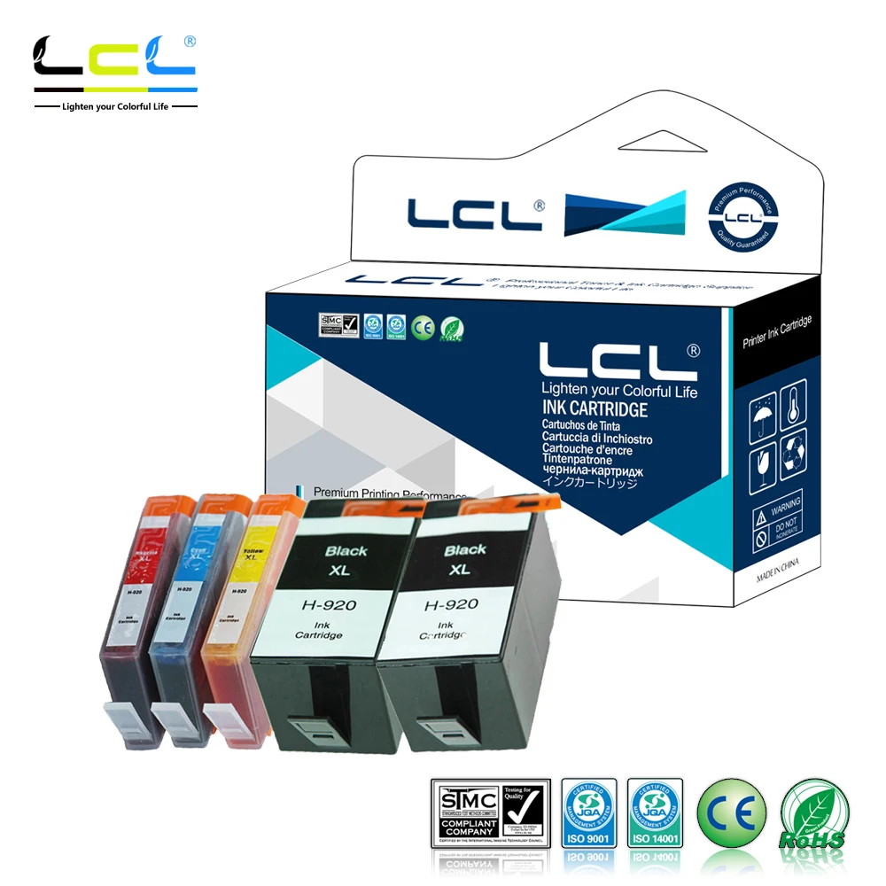 

LCL 920XL 920 XL (5-Pack) Ink Cartridge Compatible for HP Officejet 6000 /6500/6500 Wireless/6500A/7000/7500/7500A