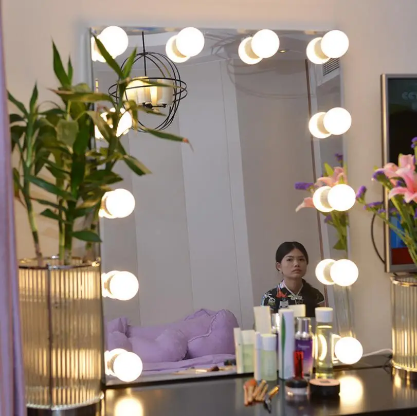 

60*80cm Larger LED Makeup Mirror Double color Light Cosmetic Mirror Adjustable Touch Screen Features Make Up Mirror