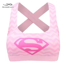 Женский сексуальный спортивный бюстгальтер с эффектом русалки, с эффектом пуш-ап, ударопрочный жилет для йоги, Капитан Америка, Супермен, для бега, спортзала, фитнеса