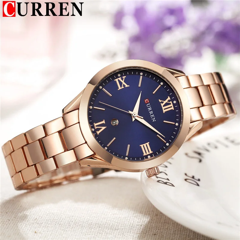 Relogio Feminino CURREN 9007 Women Watches Top Brand Luxury Gold Ladies