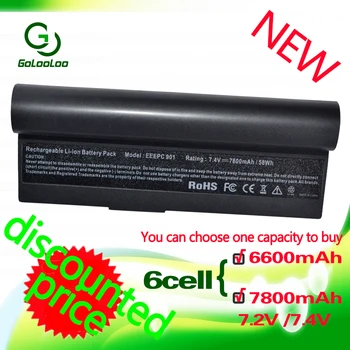 

Golooloo 6600MaH black laptop battery for Asus Eee PC EPC 901 904HD 1000H 1000 1000HD 870AAQ159571 AL23-901 AL24-1000 AP23-901