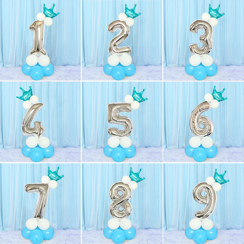 

Kids Happy Birthday Balloon Set My First 1st Unicorn Party Decoration Baby Boy Girl Adult 2nd 3 4 One Year Supplies Rose Gold