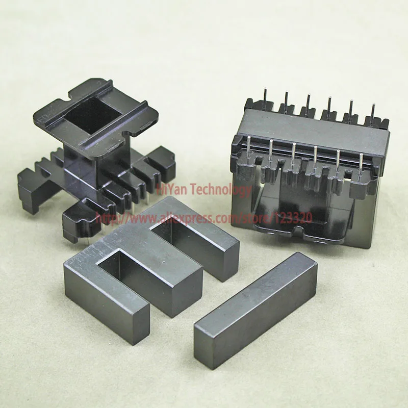 

1sets/lot EE50 PC40 Ferrite Magnetic Core and 6 Pins + 6 Pins Top Entry Plastic Bobbin Customize Voltage Transformer