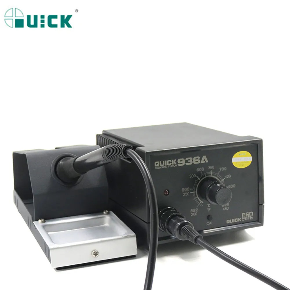 

Original QUICK 220V 60W 936A Constant Temperature 6 Electronic Soldering Iron SMD Rework Station with 10pcs solder iron tips