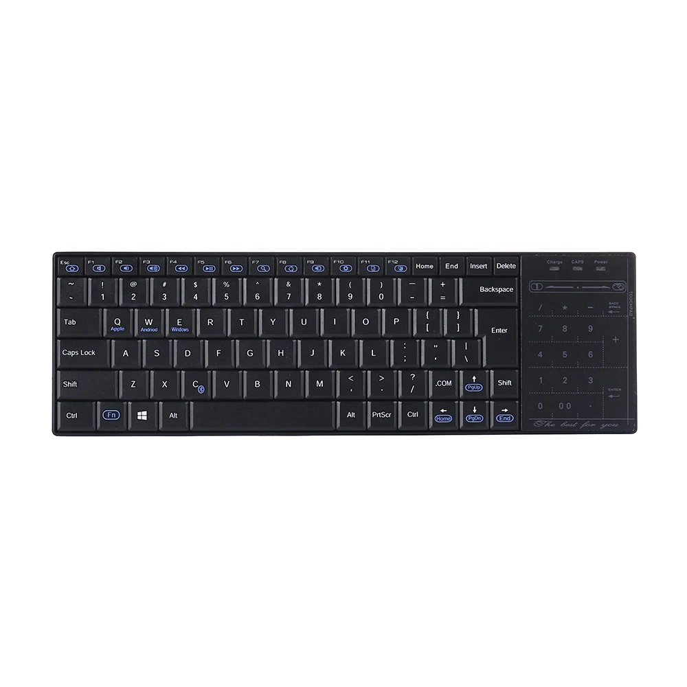 

Ultra Slim Wireless Bluetooth Keyboard with Multi-touch Touchpad for iPhone/iPad Pro/MacBook/PC/Laptop/Tablet/Smart Phone