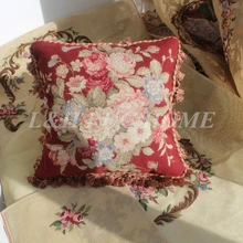 15 K 1" X 16" игольная Подушка, ручной работы шерстяная подушка с цветочным дизайном без вставок