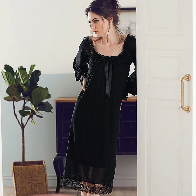 long black nightgown with sleeves