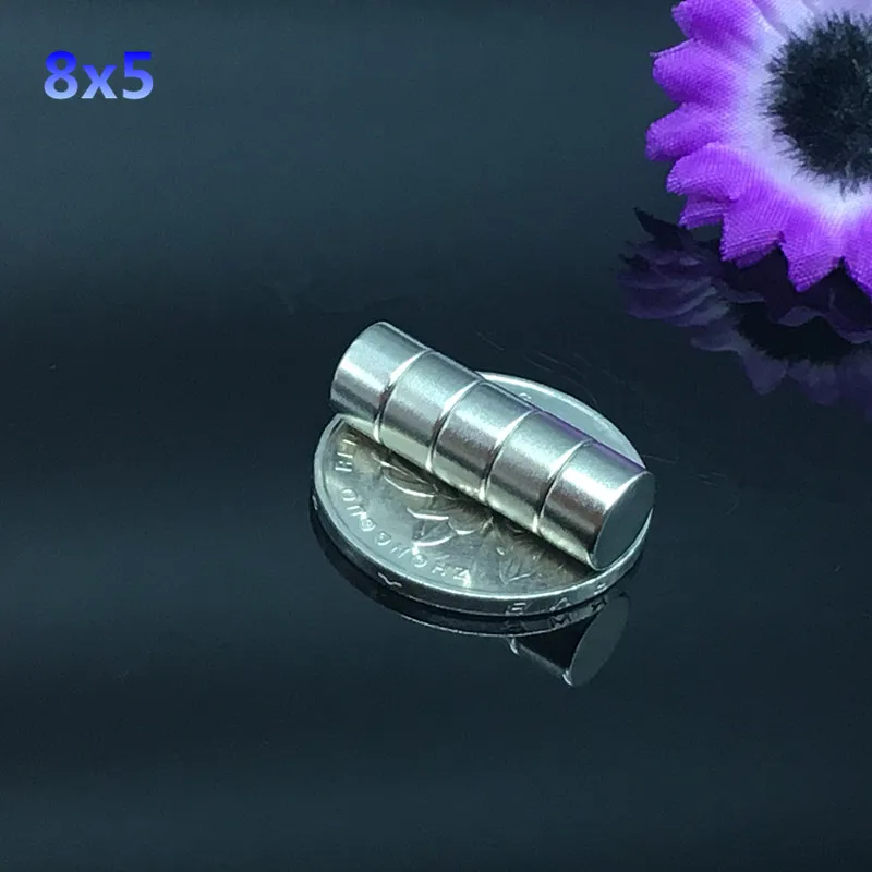 10 шт. 8x5 мм сильные круглые цилиндрические магниты 8x5 мм Редкоземельные неодимовые мощный постоянный магнит круглый магнит 8*5 мм
