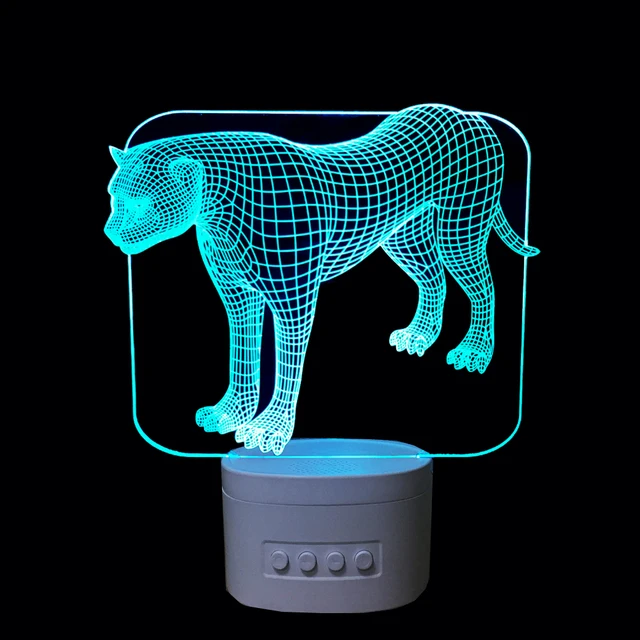 The Cheetah 3D Acrylic Night Light Bluetooth Speaker