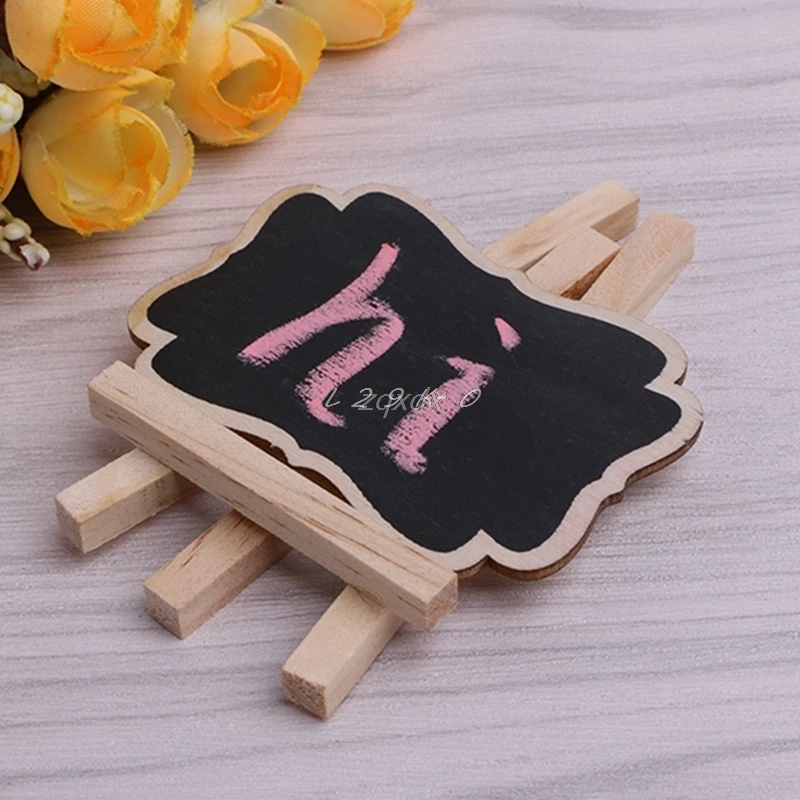 3Pcs Mini Wooden Blackboard Chalkboard Stand Wedding Party Table Decor Tags New