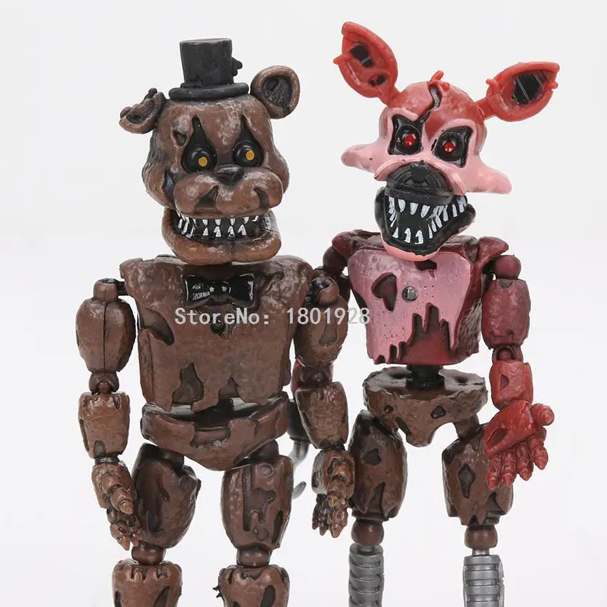 6 шт./компл. светодиодный Осветляющий подвижные суставы FNAF Five Nights At Freddy's фигурка игрушки Foxy Freddy Chica модель куклы дети игрушки