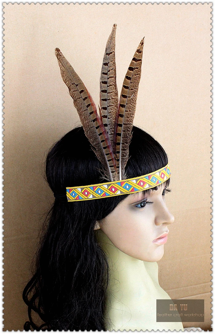 American Indian Hair Band Women and Kids Fashion Peacock Feather ...