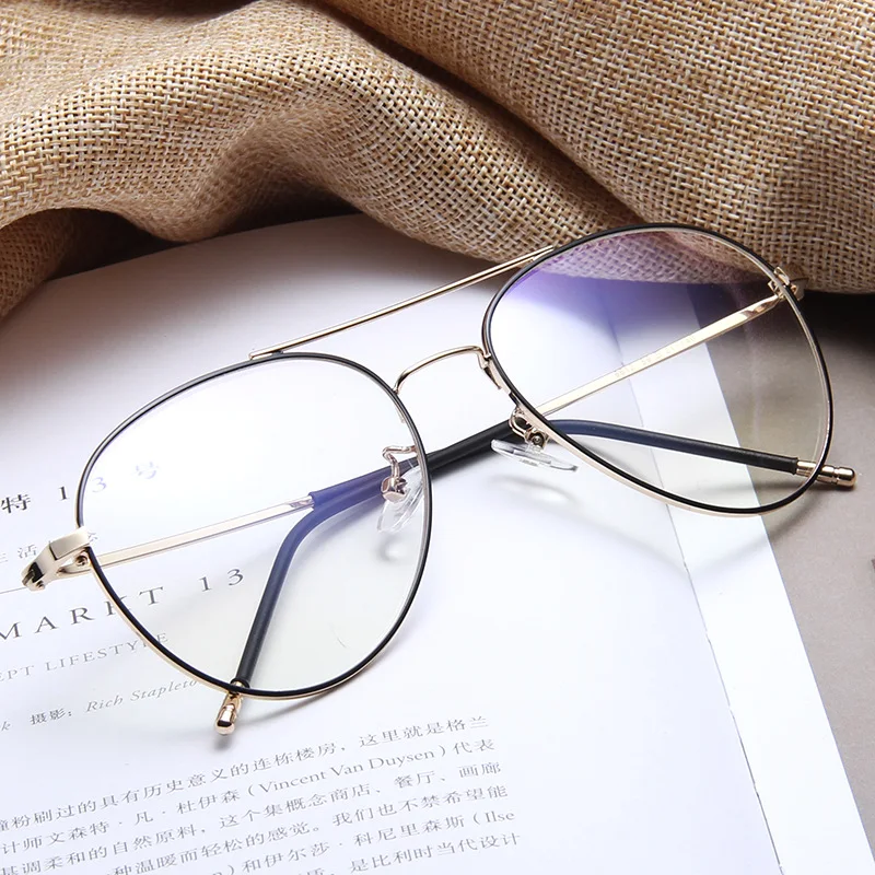 

Vazrobe Oversized Glasses Frame Men Women 148mm Aviation Eyeglasses for Male Diopter Myopia Optical Prescription Gold Men's Lens