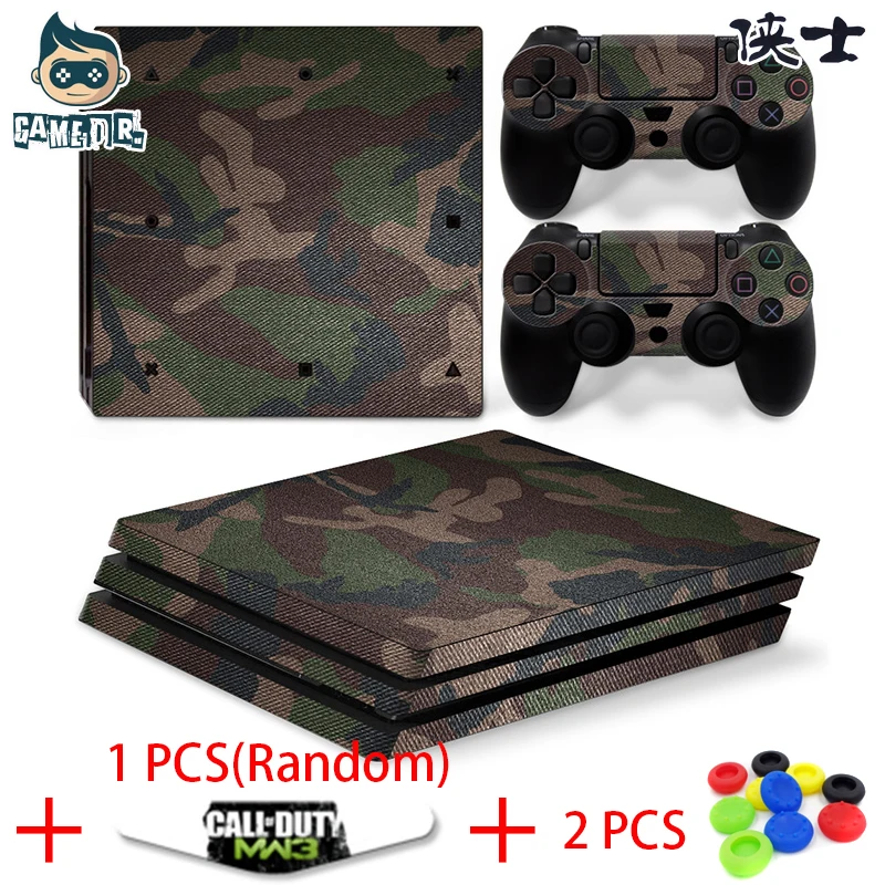 Зеленый Camouflag Camo Обезьяна Этикеты Винила Наклейку Кожи для Play Station 4 PS4 Pro Консоли + 2