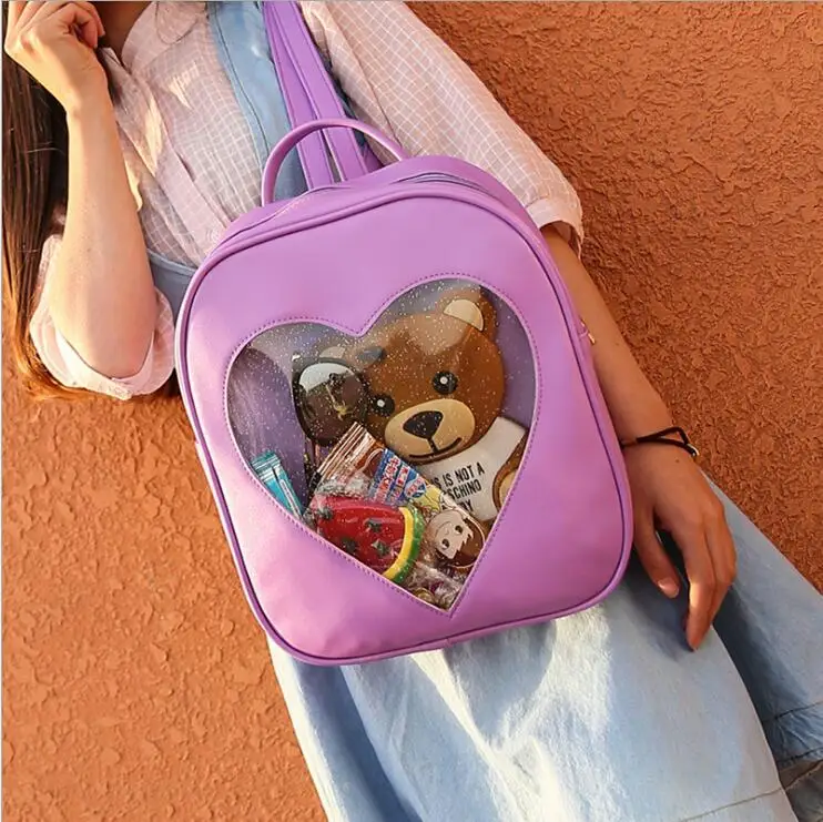 QZH 2017 Summer Casual Candy Color PU Leather font b Backpack b font For font b