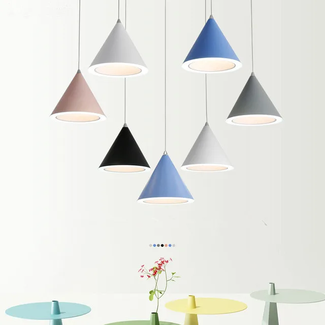 

Chandeliers Lights for dining room living room Lamps Macaron color Cone shap body Home Lighting Deckenleuchte Lamparas De Techo