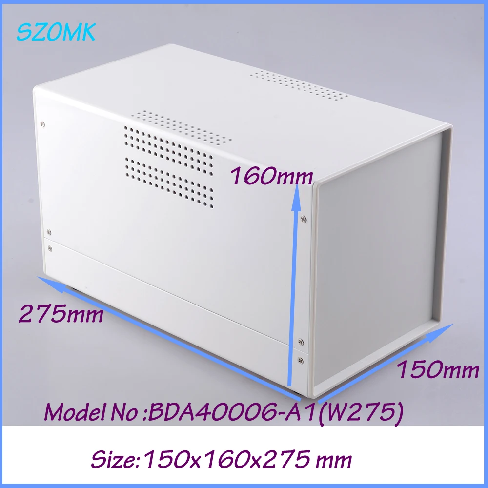 

1 piece metal white color iron box with plastic end plates housing for diy design 150x160x275 mm iron case housing