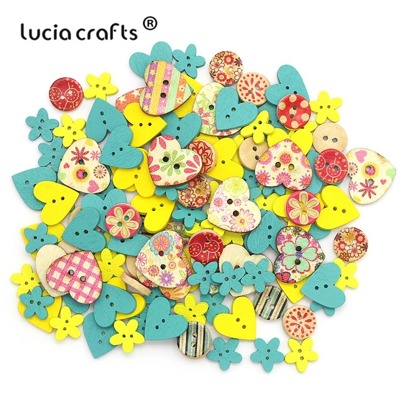 Lucia crafts 50 шт 15-25 мм смешанные стили деревянные пуговицы для рождественские вечерние украшения для самостоятельного пошива одежды аксессуары ручной работы E0607