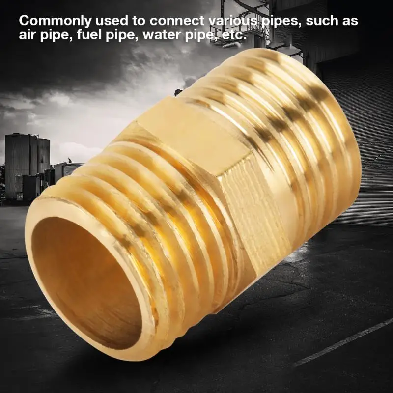 

10Pcs Hex Nipple 1/4 BSP to 1/4 BSP External Thread Brass Pipe Hex Nipple Fitting Quick Adapter