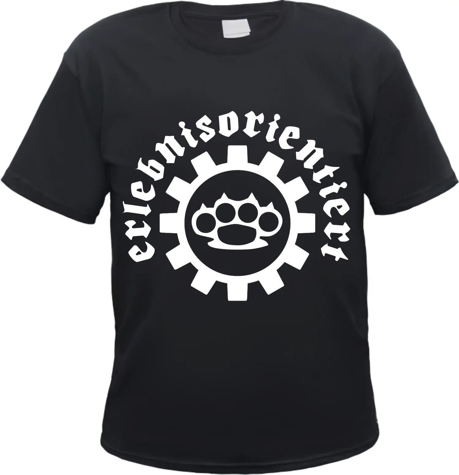Футболка Erlebnisorientiert Zahnrad mit Schlagring Motiv S bis 3XL Schwarz|Футболки| |