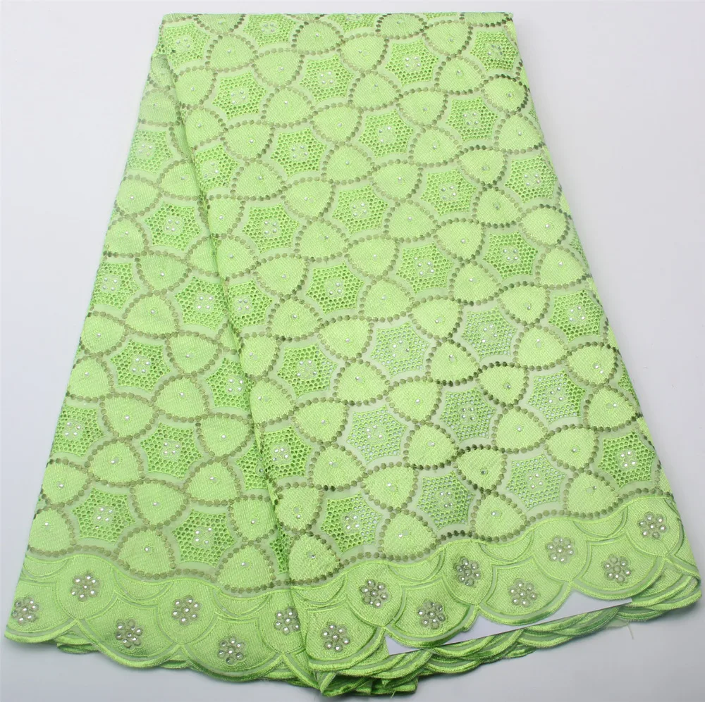 

Lemon green african cotton voile lace with stones for wedding high quality african swiss voile lace fashion nigerian AMY327B-1