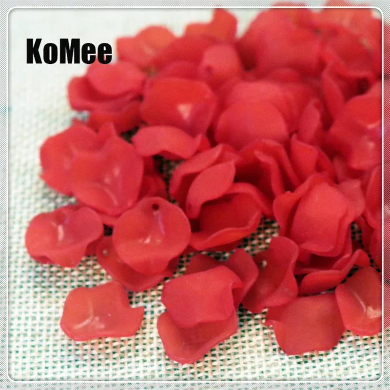 

1000pcs/lot Red Frosted Acrylic Petals Leaves Beads 15mm Fashion Pendant Favor Craft Necklace DIY Beads For Jewelry Making