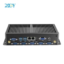 XCY endüstriyel Mini PC Intel Core i7 5500U çift Gigabit Ethernet WiFi RS232 RS485 HDMI VGA 8xUSB 3G/4G LTE Windows Linux fansız