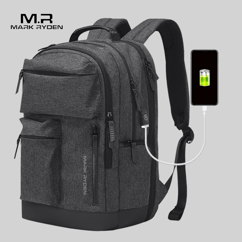 Mark Ryden Man Backpack Multi-layer Space 15.6 inch Laptop USB Recharging Travel Male Bag Anti-thief Mochila