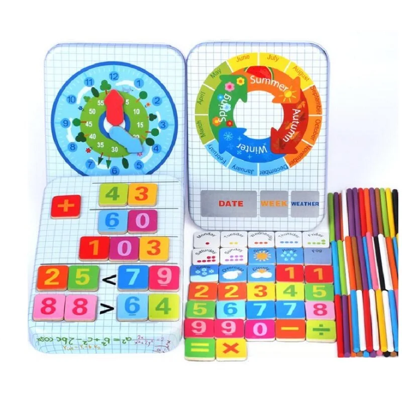 

Montessori Math Educational Toy With 100PCS Sticks 30PCS Magnetic Digital Cards Board Game Gift For Children New Year 39