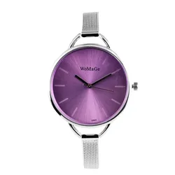 Luxury Women's Gold Wristwatch - Elegant Fashion Timepiece (Silver purple)