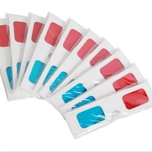 Цена 100 пар/лот универсальные бумажные анаглиф 3D очки Красные/синие 3D очки с самостоятельной упаковкой