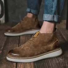 Модные однотонные мужские ботинки для отдыха с круглым носком; Низкие мотоциклетные ботинки в стиле панк; сезон весна-осень; прошитая Уличная обувь на шнуровке