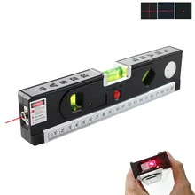 FJS 4 в 1 лазерный уровень вертикальный горизонт перекрестный Уровень лазерный метр с измерительной лентой лазерная маркировка строительные инструменты